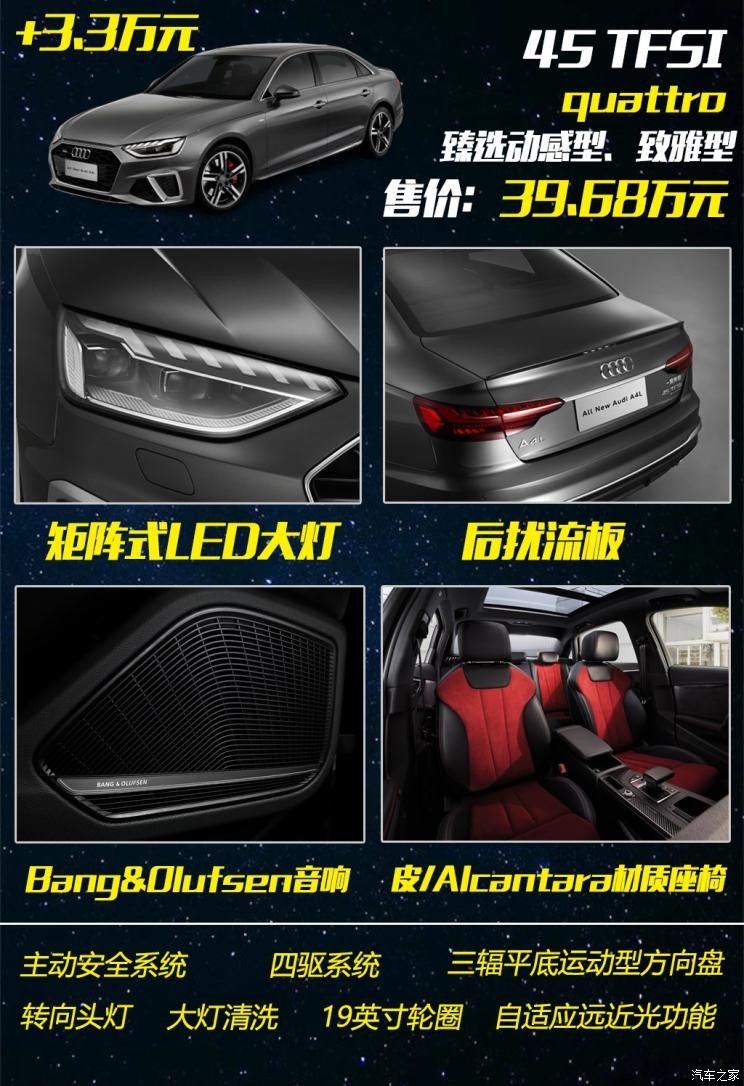 一汽-大众奥迪 奥迪A4L 2020款 40 TFSI quattro 豪华动感型